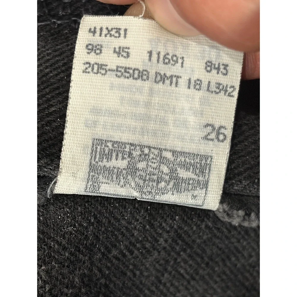 Vintage 90s Lee Riders Jeans 36x29.5 Union Made In USA Black Denim Straight Fit